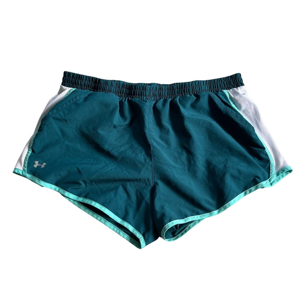 Under Armour Heat Gear Tempo Women's Size XL Running Shorts Blue Activewear